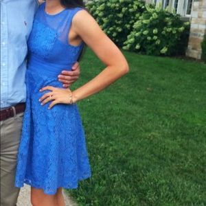 Anthropologie Size 6 Blue lace dress - worn once